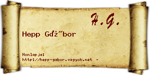 Hepp Gábor névjegykártya